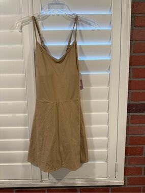 JoyLab Tan Slip Dress with Spaghetti Straps